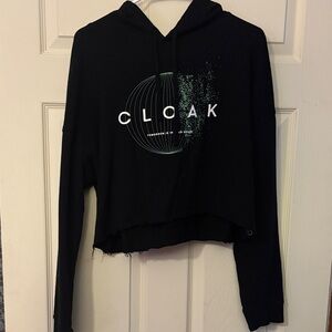 Cloak black cropped hoodie